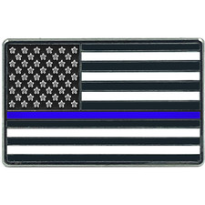 EL8-014 Thin Blue Line Flag Pin uniform Police Officer Police Department Law Enf picture