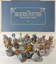 Vintage Danbury Mint Beatrix Potter 18 Christmas Ornament Set Peter Rabbit 1990 picture