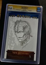 New Avengers 1 Sign & Original Sketch by Mike Grell CGC 9.6 picture