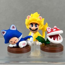 Furuta Super Mario Bros. Giga Cat Toad Piranha Plant 3pc Choco Egg Figure Lot picture