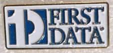 First Data Company Logo Promo Pin Rectangular Advertising Pinback Button picture