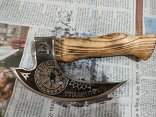 Viking Pizza Axe Handmade Stainless Steel Medieval Pizza Cutter, Double Handed picture