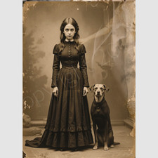 Girl Creepy Photo Strange Ghost Hand Old Spirit Photography Dog Victorian Girl picture