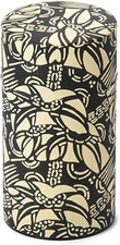Japanese Pokkan Coffee Spice Tea Tin Canister Washi Paper Storage with Lid 7.... picture