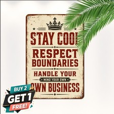 Keep Calm Mind Your Own Business Sarcastic Wit Humor Retro Metal Tin Sign picture