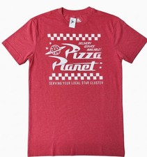 Disney Parks Toy Story Pizza Planet T-Shirt Adult Distressed Red Size 2XL - NEW picture