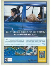 2003 Microsoft Zoo Tycoon Video Game Animals Vintage Magazine Print Ad/Poster picture