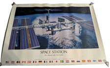 Boeing Space Station Freedom It's About Life on Earth Poster NASA 24x33 1990s picture