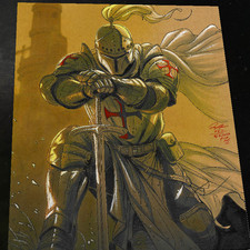 Crusader Knight Art Print Signed 8.5x11 | Art by Keyeske picture