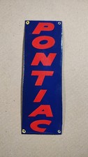 Porcelain Pontiac Enamel Sign Size 9 x 3 Inches picture