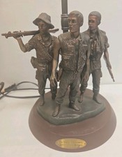 Franklin Mint Frederick Hart 3 Soldiers Vietnam Memorial Sculpture 8.5” Lamp picture