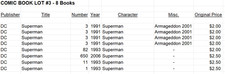 Superman DC Comic Book (8 comics) - LOT #3 - Rare Near Mint-Like Cond. with Bags picture