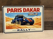 Retro Style Paris Dakar 964 Rally Racing Grand Prix Quality 12” Sign picture