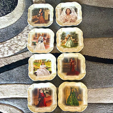 Bradford Exchange Gone with the Wind Scarlett O'Hara 8 Porcelain Plate Set picture