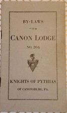 1928 Knights of Pythias By Laws Canon Lodge No 204 Canonsburg Pennsylvania picture