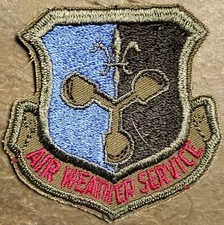 AIR WEATHER SERVICE PATCH SUBDUED USAF US AIR FORCE military UNITED STATES VTG 2 picture