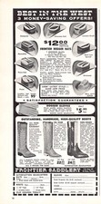 Frontier Saddlery Dogger Hats & Gloves Boots El Paso Texas Vtg Magazine Print Ad picture