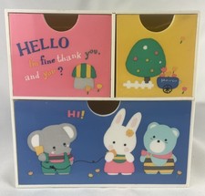 Vintage 1983 Sanrio Warm and Chummy Mini Chest 3 Drawer Organizer Japan Kawaii picture