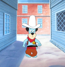 1988 HUCKLEBERRY HOUND ORIGINAL PRODUCTION CEL + BACKGROUND Hanna-Barbera cowboy picture