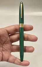 Vintage Sheaffer White Dot Green Snorkel Fountain Pen Palladium Silver Nib picture