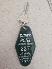Vintage Dunes Hotel Key & Fob Las Vegas Room #237 Diamond Tower 1961 Green picture