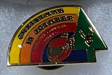 Christmas In October Brothel Country Riders Pin Vintage Metal picture