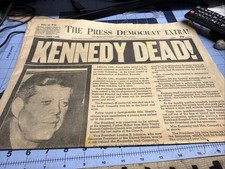 1963 JFK Kennedy Dead Newspaper From The Press Democrat Nor Cal Look picture