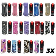 FIGHTSENSE (3 PC) MAXIMUM STRENGTH PEPPER SPRAY WITH KEY CHAIN FOR WOMEN picture
