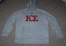 Vintage Campus Kappa Sigma Pull over Hoodie Sweatshirt Under Armor Med Good   Z3 picture