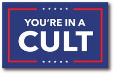 ANTI TRUMP YOU'RE IN A CULT Outdoor Safe Election Bumper Sticker picture