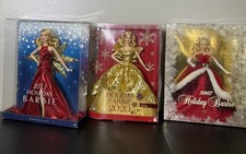 Barbie Holiday Barbie Boxed Figurines Lot of 3 (2007, 2017, 2020) 12in picture