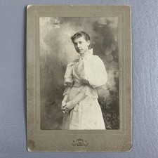Antique Cabinet Card Photo Young Female Portrait Bailey Mansfield Pa 1896 picture