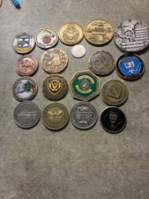 vintage military lot of challenge coims picture