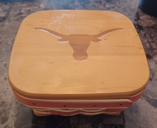 Longaberger 2010 Team Spirit SMALL BERRY Basket/Liner with tags- Texas Longhorns picture