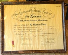 Antique 1913 Cleveland Training School for Nurses Diploma Huron Road Hospital picture