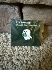 New  Starbucks (UK) Halloween Ghost Pin Enamel Rare - Original Package picture