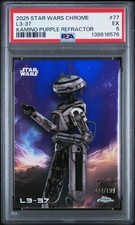 2025 Topps Chrome Star Wars L3-37 Purple Refractor /199 PSA 5 POP 1 #77 picture