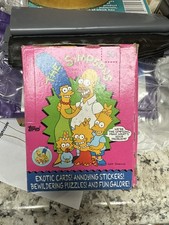 1990 Topps The Simpsons Wax Packs Full Box of 36 packs NON x out Hard to find picture