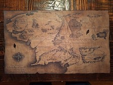 Middle Earth Map CANVAS ART PRINT Lord of the Rings, Hobbit WEATHERED LOOK picture