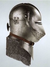 Medieval New bascinet Armor knight Pig face 14 Gauge Vintage Helmet picture
