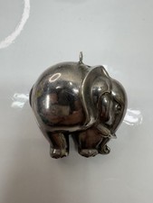 Vintage Puffy Sterling Silver Elephant Ornament Pendant picture