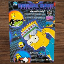 Vintage 1994 Virtual Bart Simpsons Video Game Print Ad Acclaim SNES Sega Genesis picture