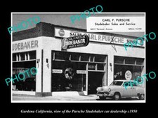 OLD POSTCARD SIZE PHOTO OF GARDENA CALIFORNIA STUDEBAKER CAR DEALERSHIP c1950 picture