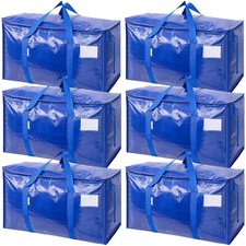 TICONN 6 Pack Extra Large Moving Bags Heavy Duty Blue Zipper Handles picture