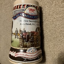 MILLER HIGH LIFE GREAT AMERICAN EVENTS 1ST SUCCESSFUL FLIGHT K. HAWK BEER STEIN picture