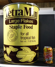 RARE VTG Giant Tetra Min Tropical Fish Food Store Display Tin 18