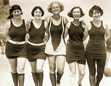 1925 Bathing Beauties Posing at the Beach Vintage Old Photo 8.5