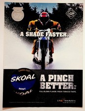 Vintage SKOAL Tobacco Ad 2001 Motocross Dirt Bike A Pinch Better Magazine Print picture