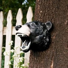 Lifelike Black Bear Head Wall Decor - Durable Resin, Easy-to-Mount picture