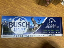 Busch Light Ducks Unlimited Banner 60x20 Hunting Beer Banner Rare Mancavedecor picture
